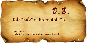 Dékán Barnabás névjegykártya