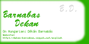 barnabas dekan business card