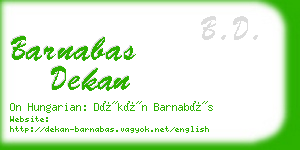 barnabas dekan business card